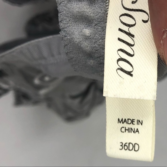 Soma Gray Sensuous Lace Unlined Bra 36DD - Picture 4 of 4